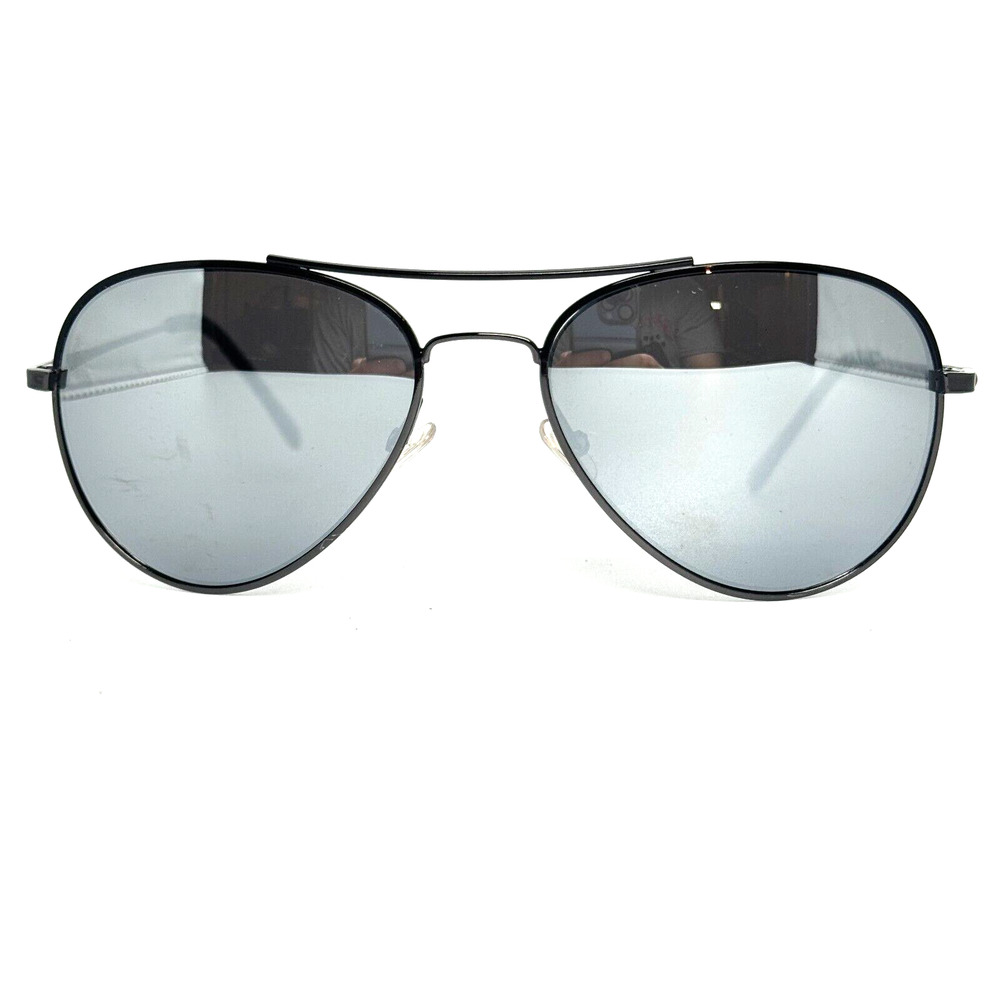 Bcbg Maxazria‎ Silver Frame Black Lens Aviator B847 Black Sunglasses H13520